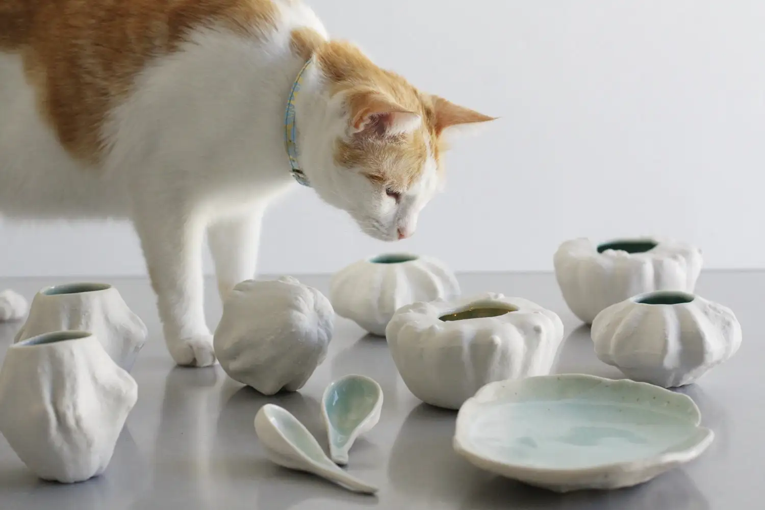 Cuchara de porcelana en forma de calabaza con glaseado turquesa, cuchara de aperitivo, cuchara de cerámica - Imagen 5