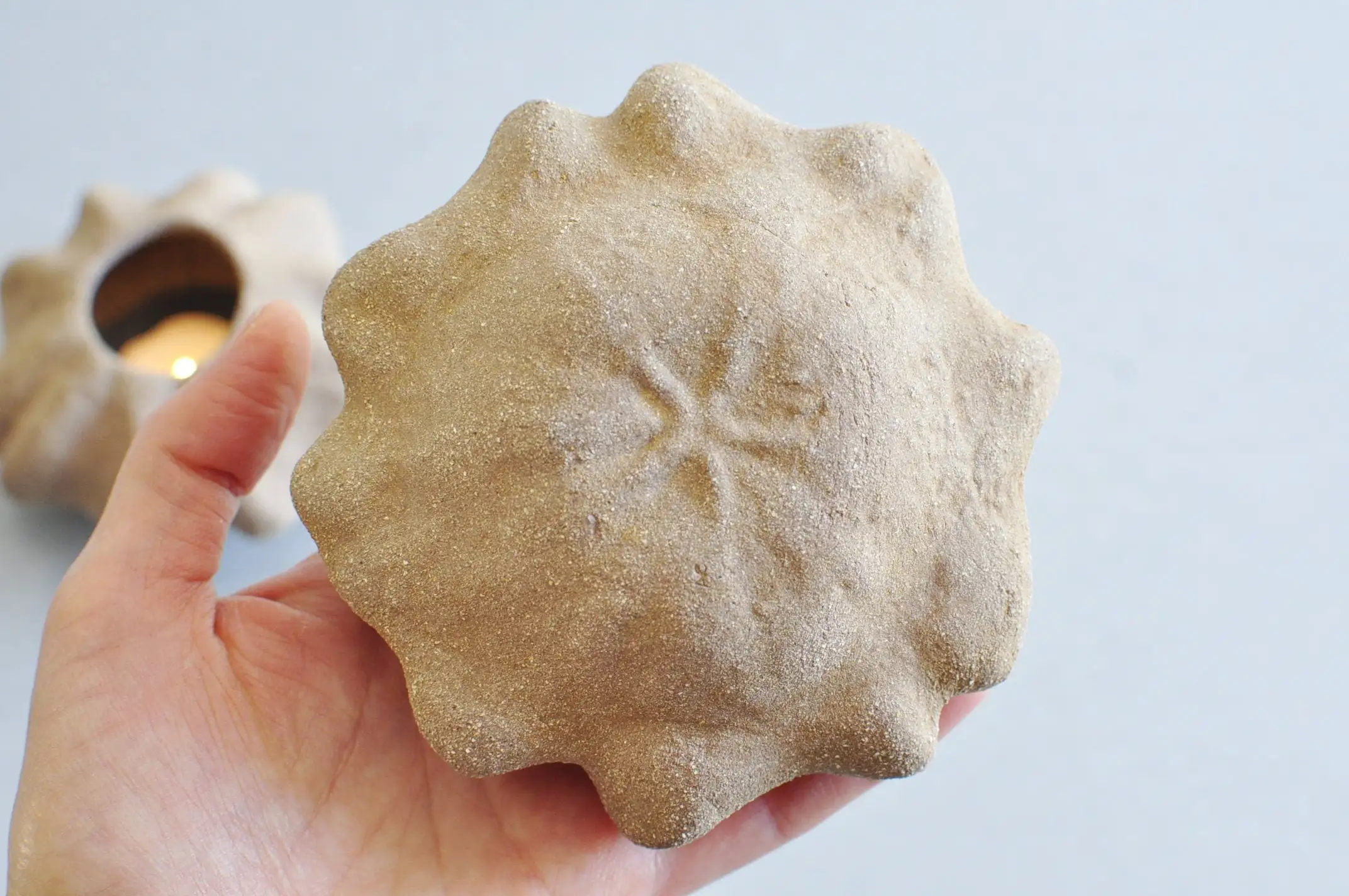 Jarrón de gres en forma de calabaza, portavelas - Imagen 5
