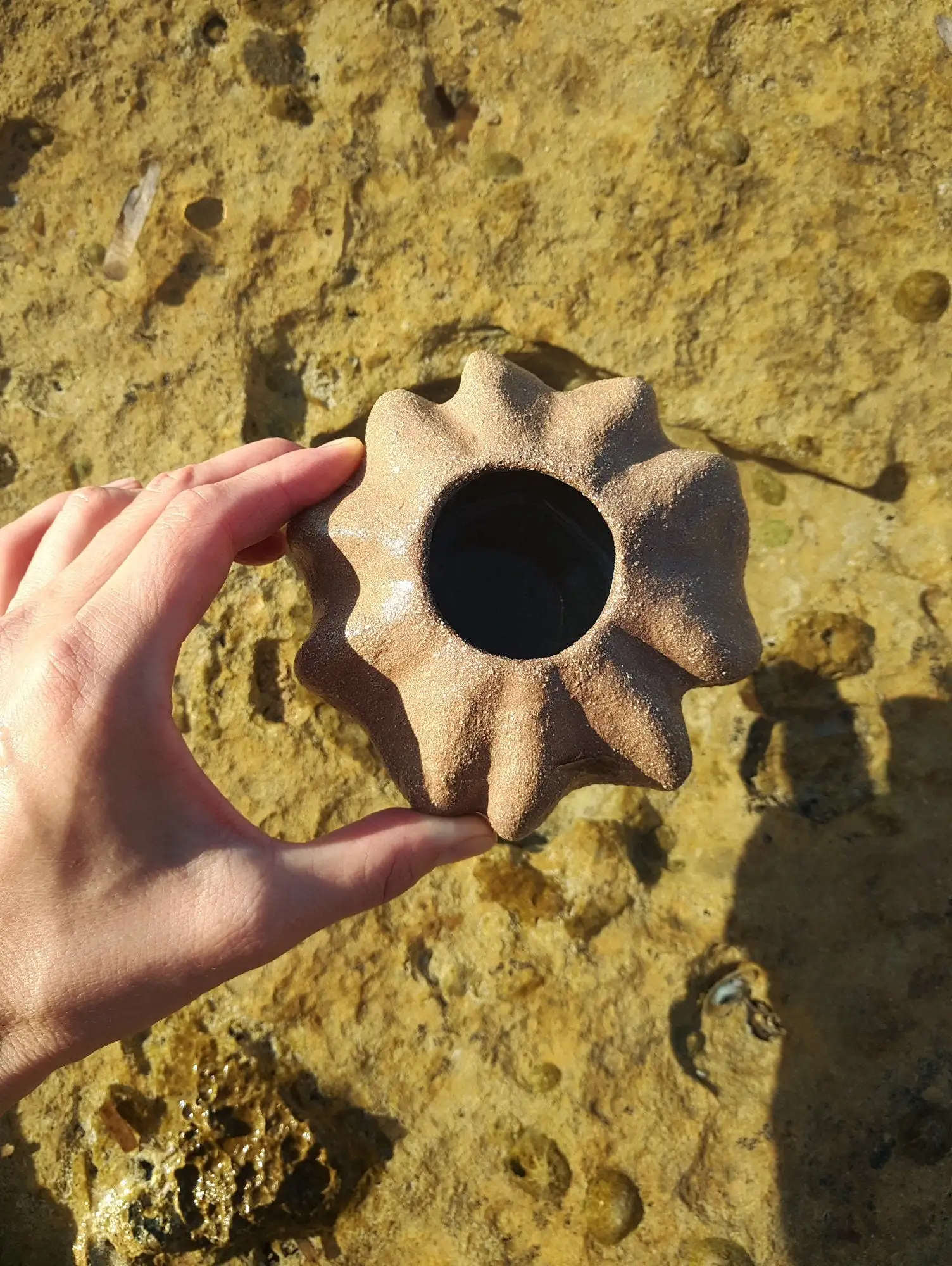 Jarrón de gres en forma de calabaza, portavelas - Imagen 7