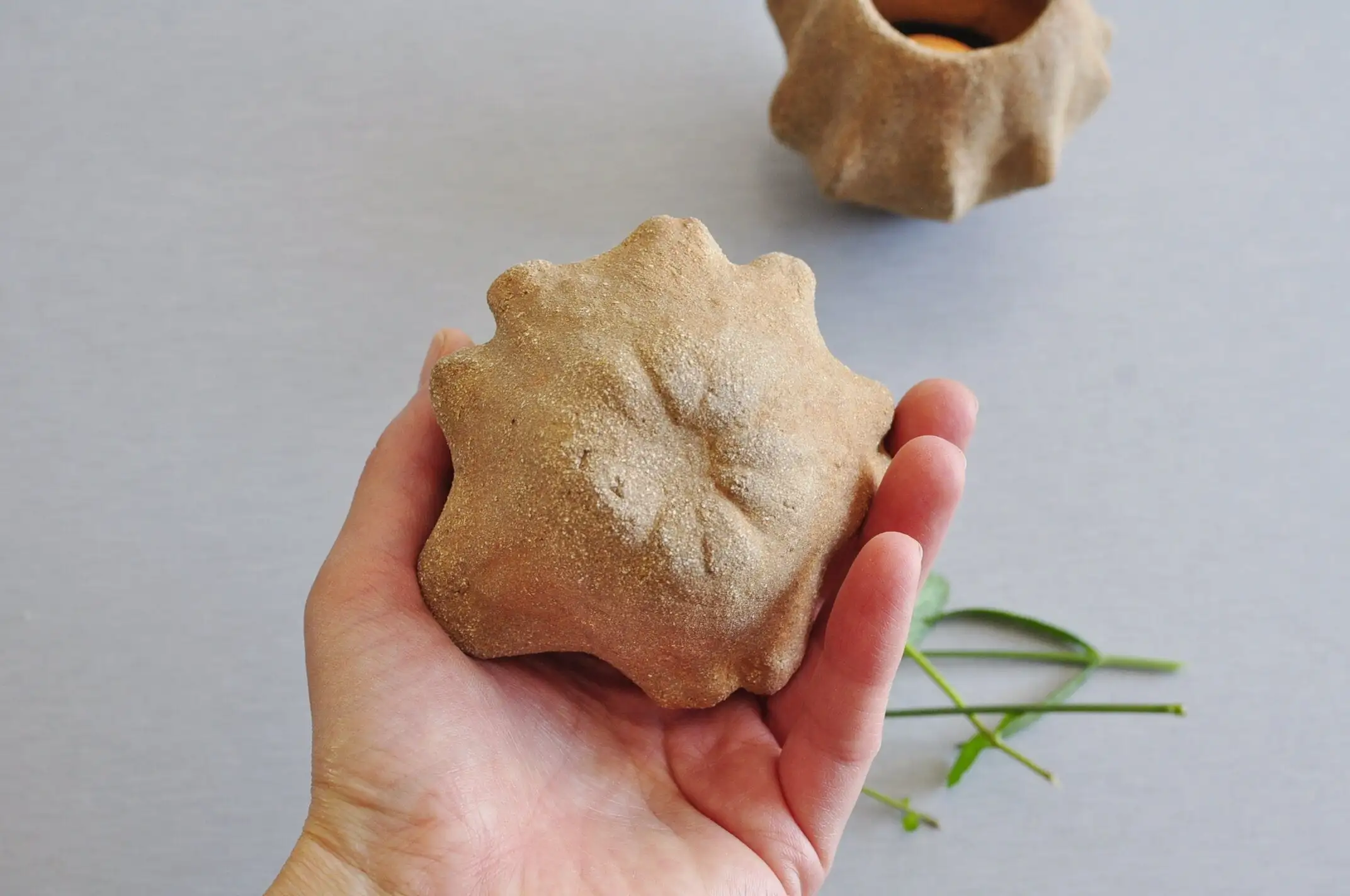 Jarrón de gres en forma de calabaza, portavelas - Imagen 3
