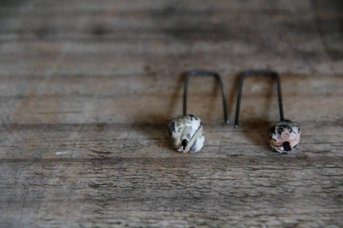 Jasper - pendientes colgantes - plata de ley oxidada