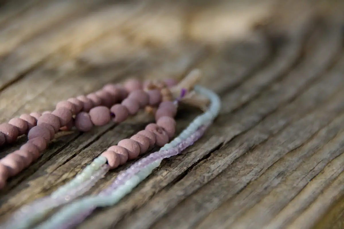 Lavender and green almonds -  beaded necklace - made to order - Image 3
