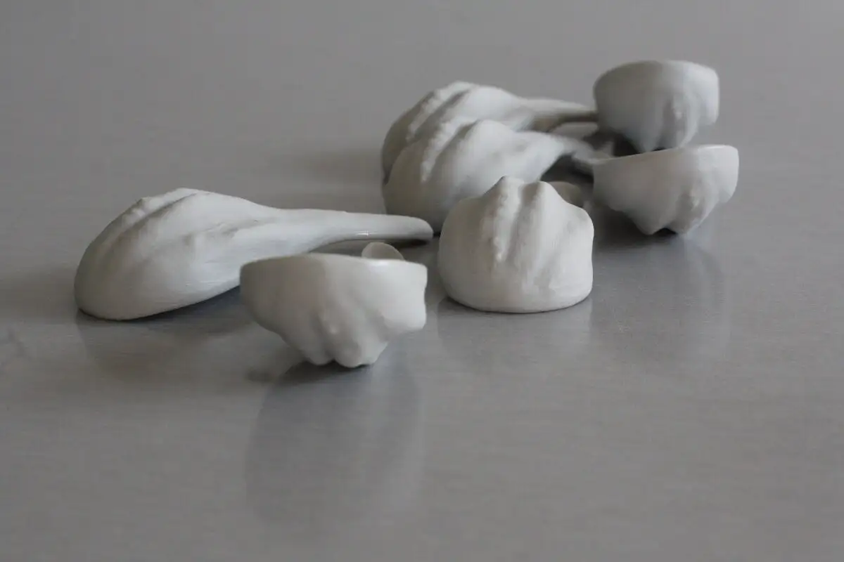 Cuchara de porcelana en forma de calabaza gris claro, cuchara de aperitivo, cuchara de cerámica - Imagen 2