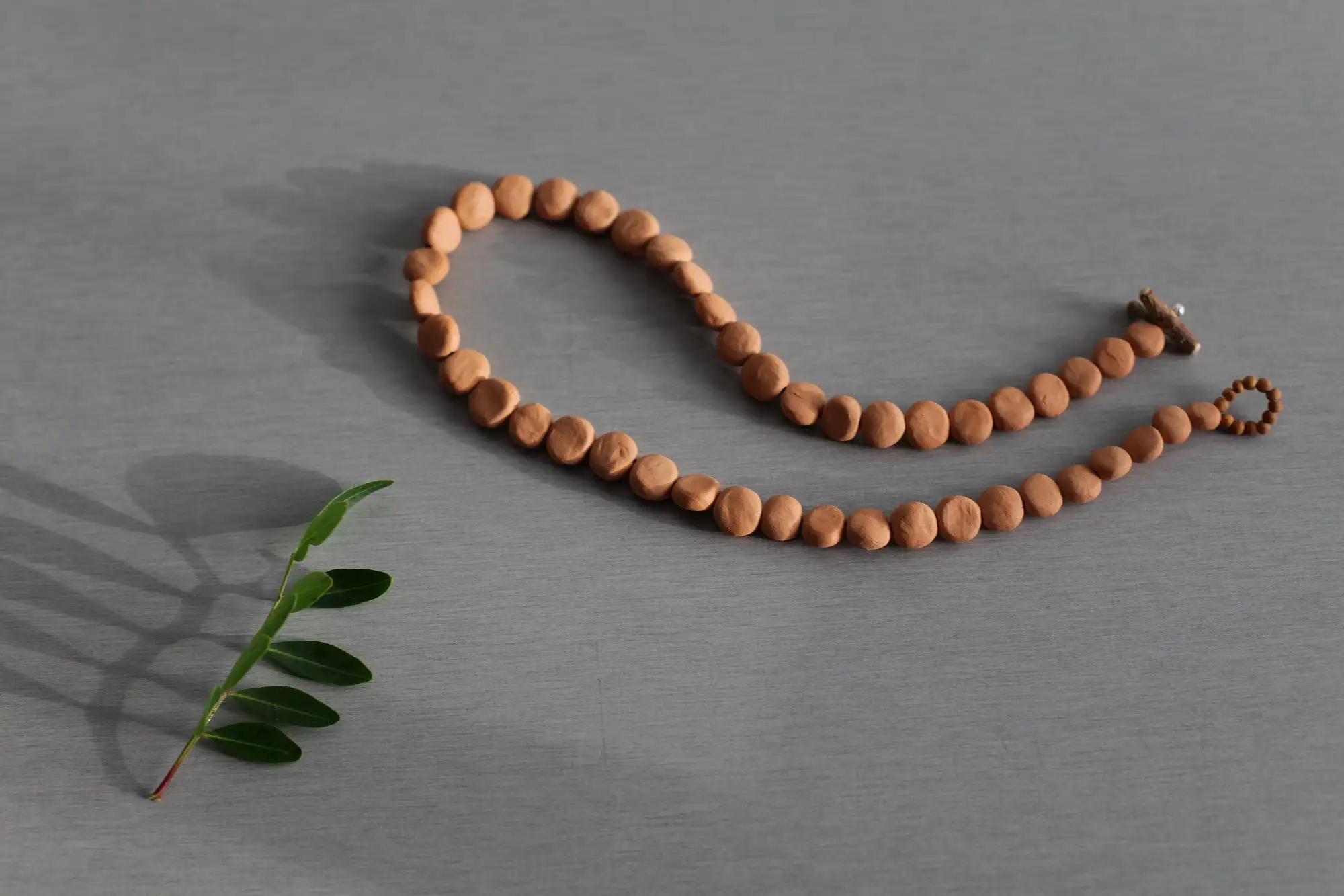 Pebble - ooak short beaded ceramic necklace - ready to ship - Image 2