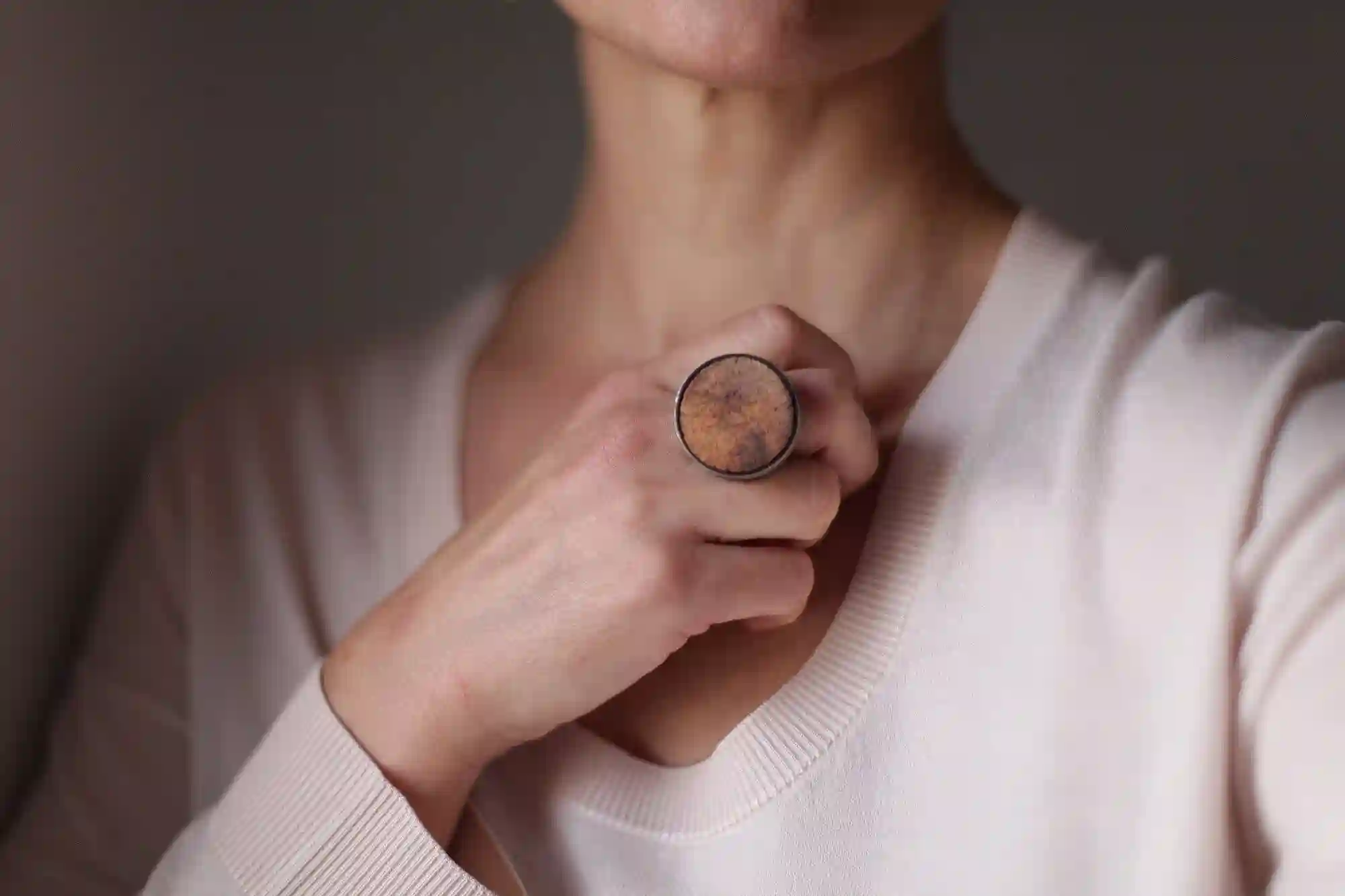 Raised from ashes  - ceramic and sterling silver ring - made to order OOAK