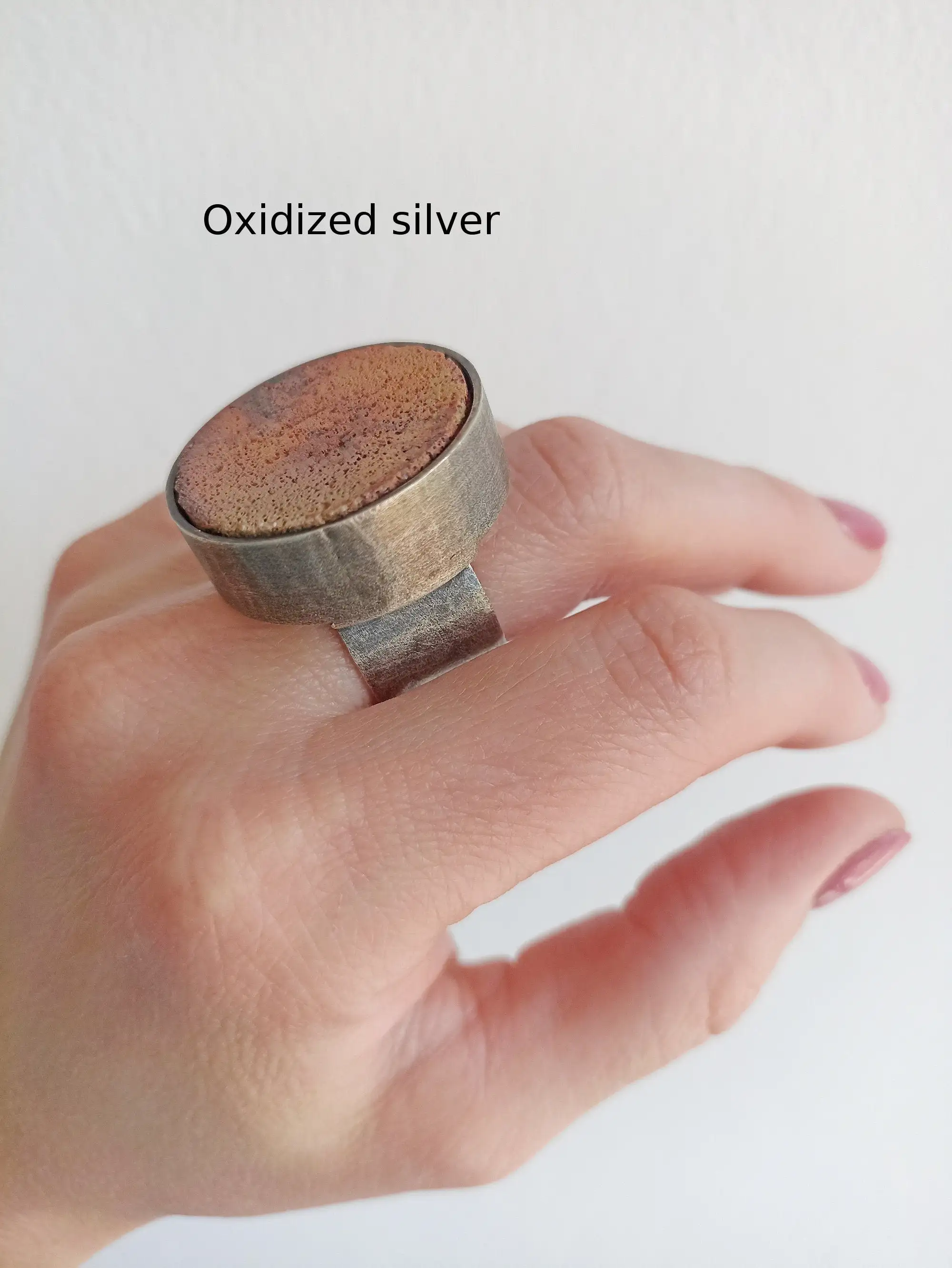 Raised from ashes  - ceramic and sterling silver ring - made to order OOAK - Image 8