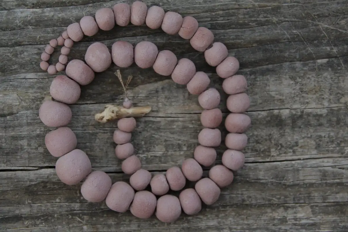 Placeres simples - collar de cuentas de cerámica malva - hecho a pedido - Imagen 6