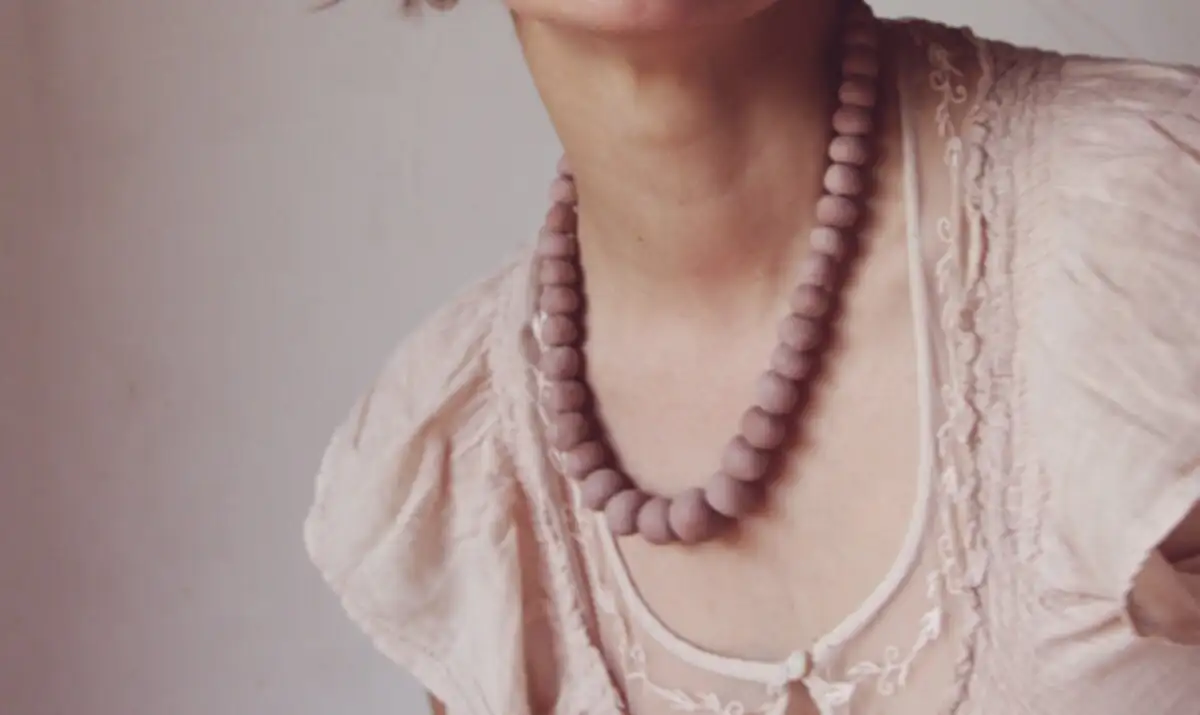 Placeres simples - collar de cuentas de cerámica malva - hecho a pedido - Imagen 7