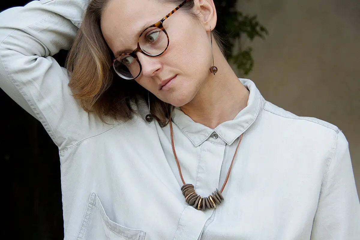 Smoky quartz - long dangle earrings - oxidized sterling silver - Image 2
