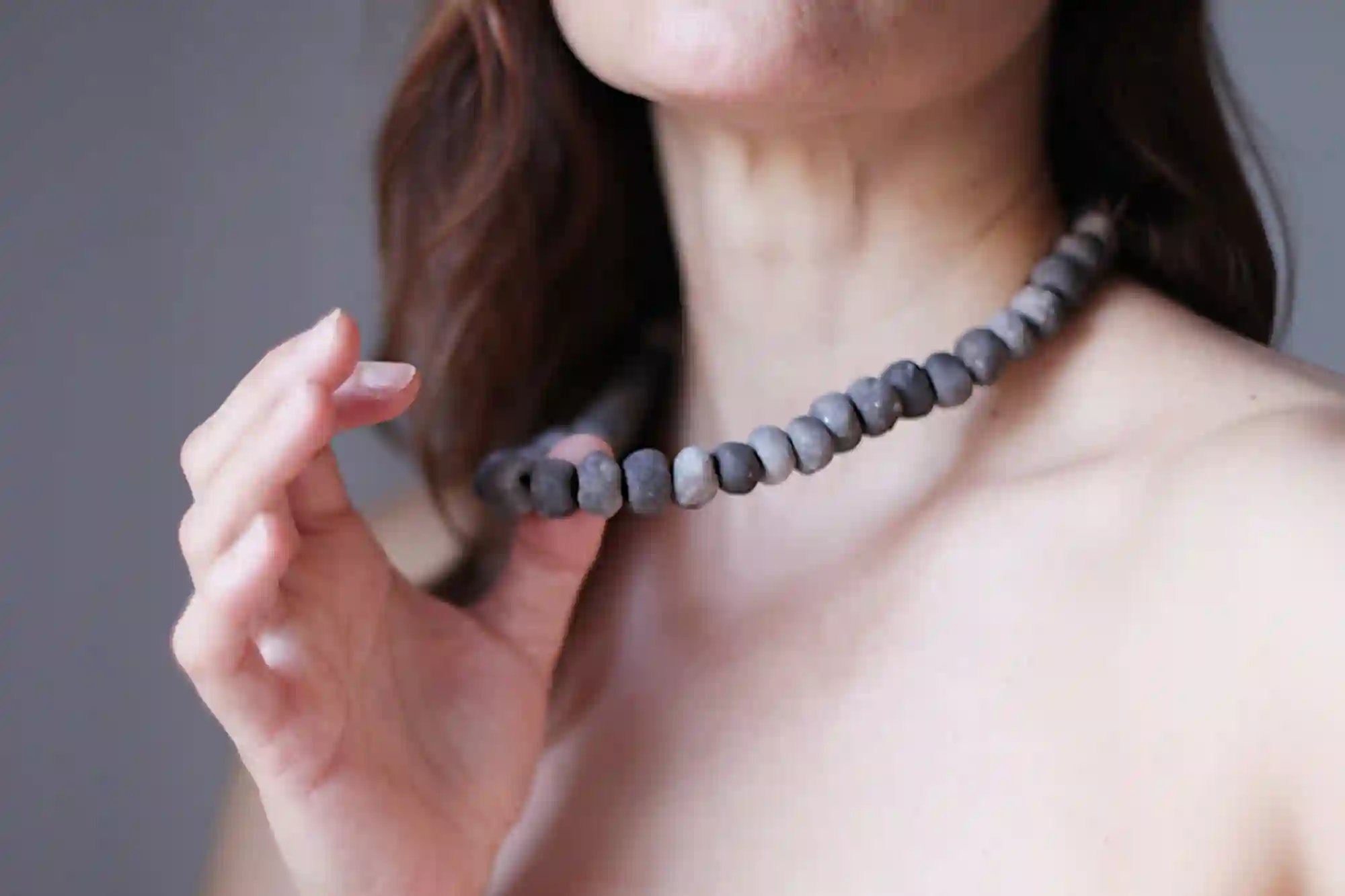 Collar Stardust - collar de cerámica cocida con humo - 50 cm - listo para enviar