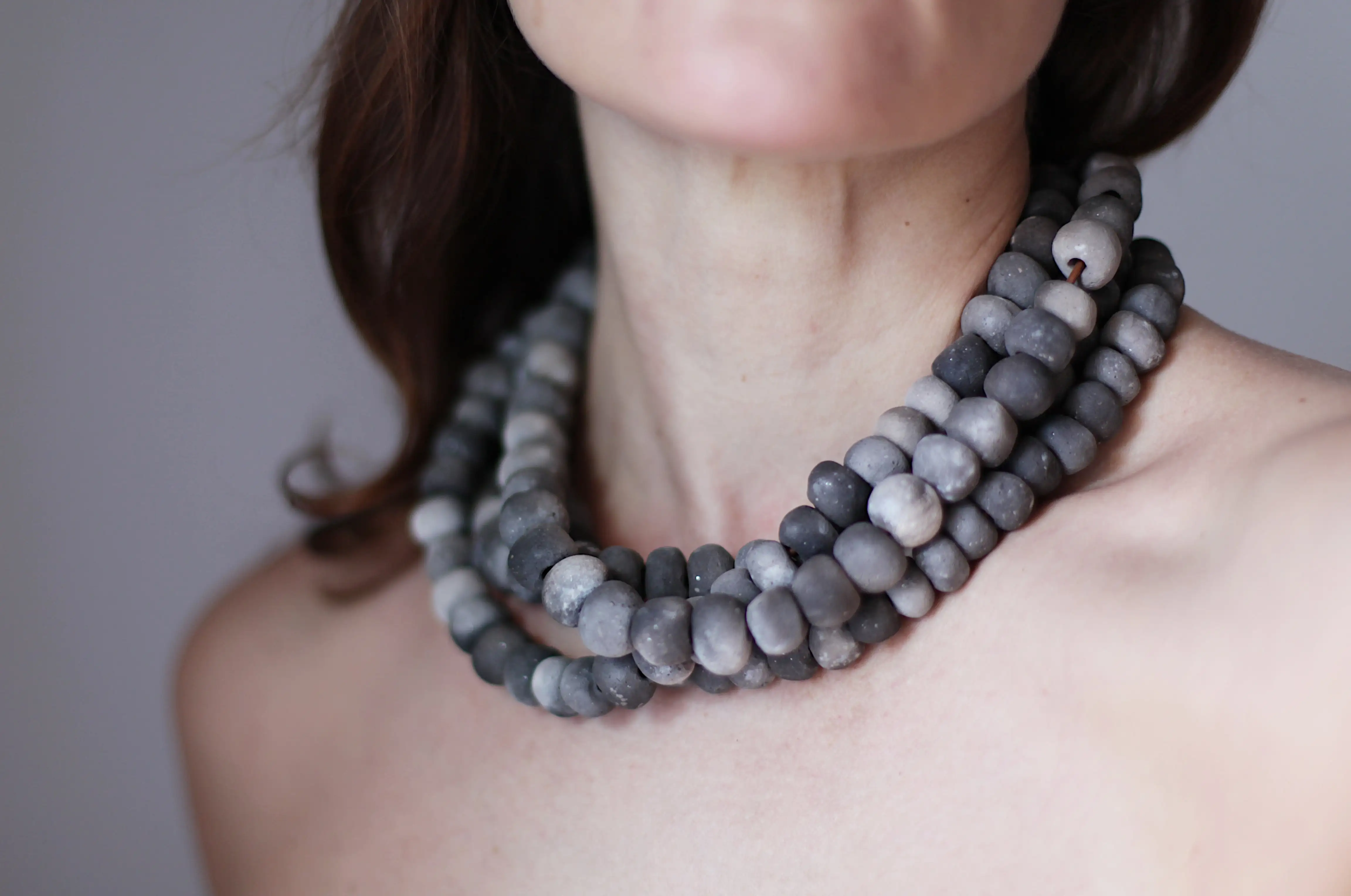 Collar Stardust - collar de cerámica cocida con humo - 50 cm - listo para enviar - Imagen 2
