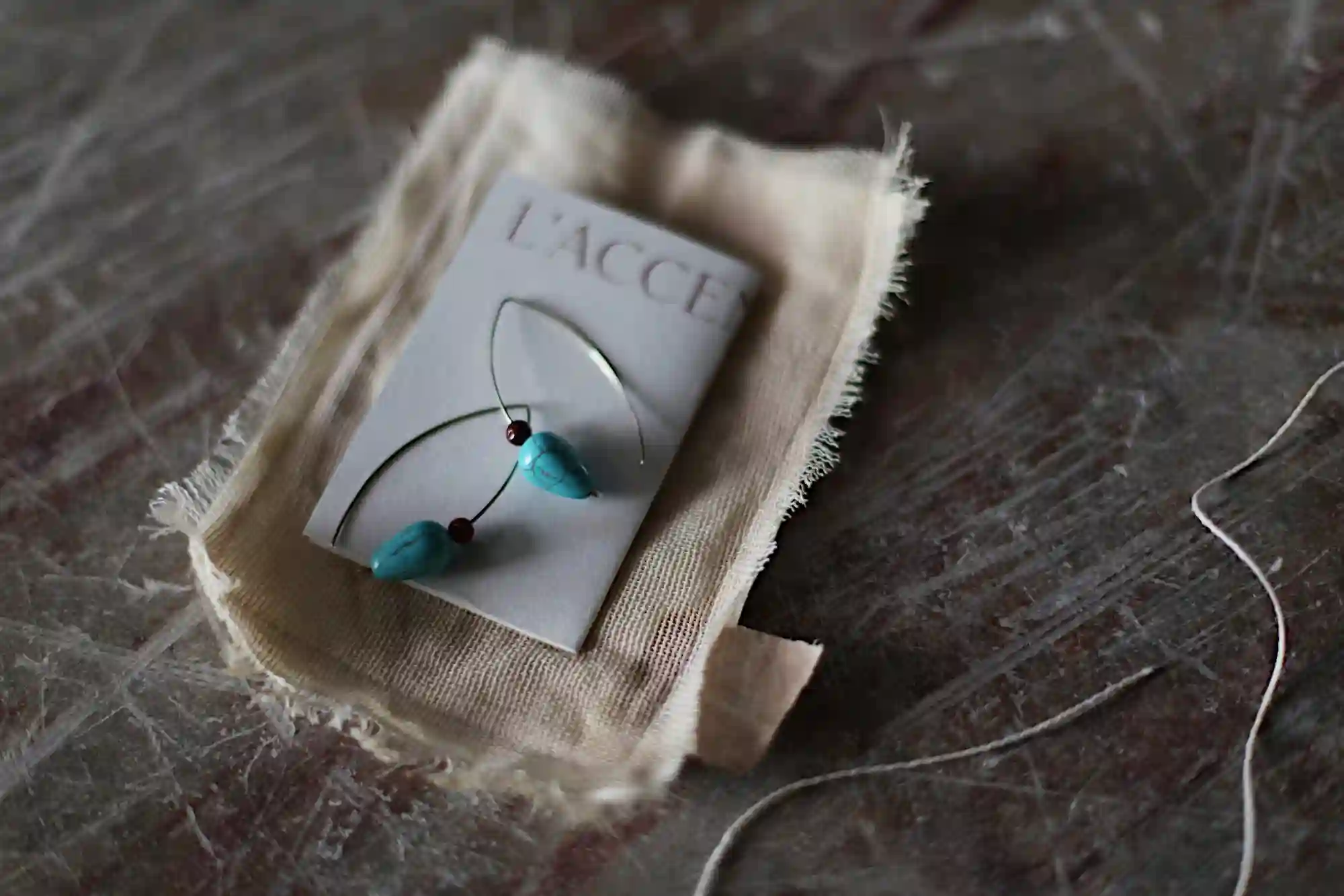 Pendientes aros abiertos plata rocío turquesa