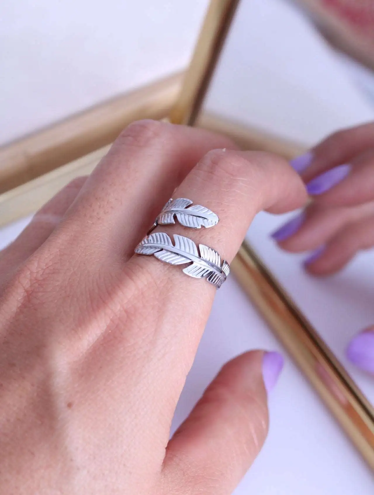 Anillo doble Pluma - Imagen 7