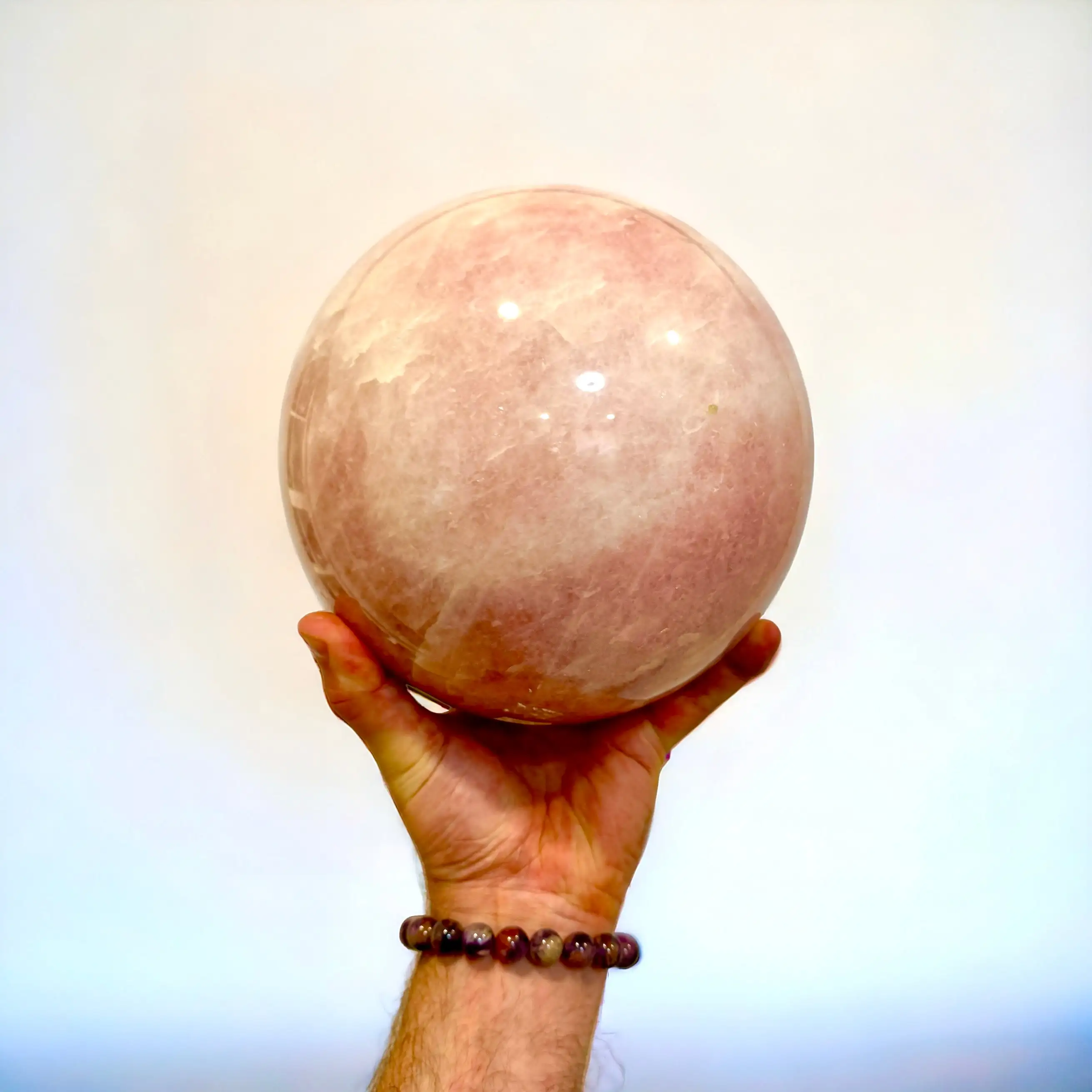 CUARZO ROSA ESFERA 20 cm. 11,4 kg.