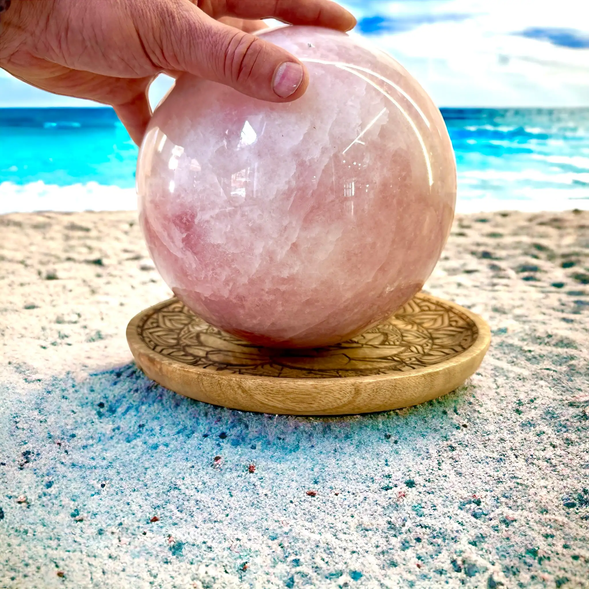 CUARZO ROSA ESFERA 20 cm. 11,4 kg. - Imagen 2
