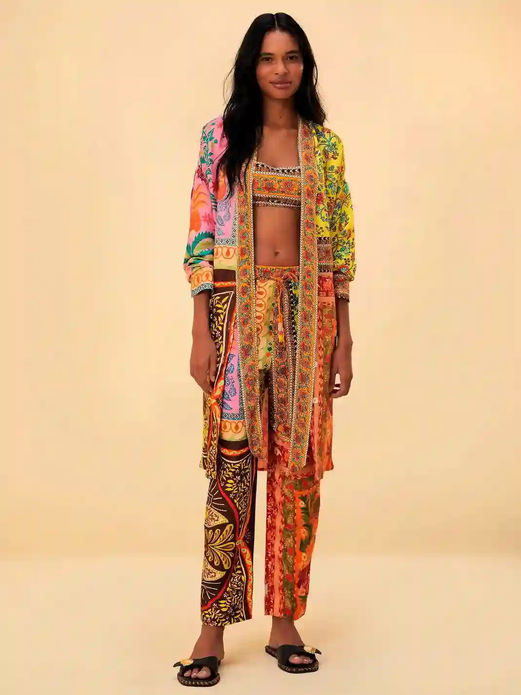 Camisa de bufandas mixtas multicolores