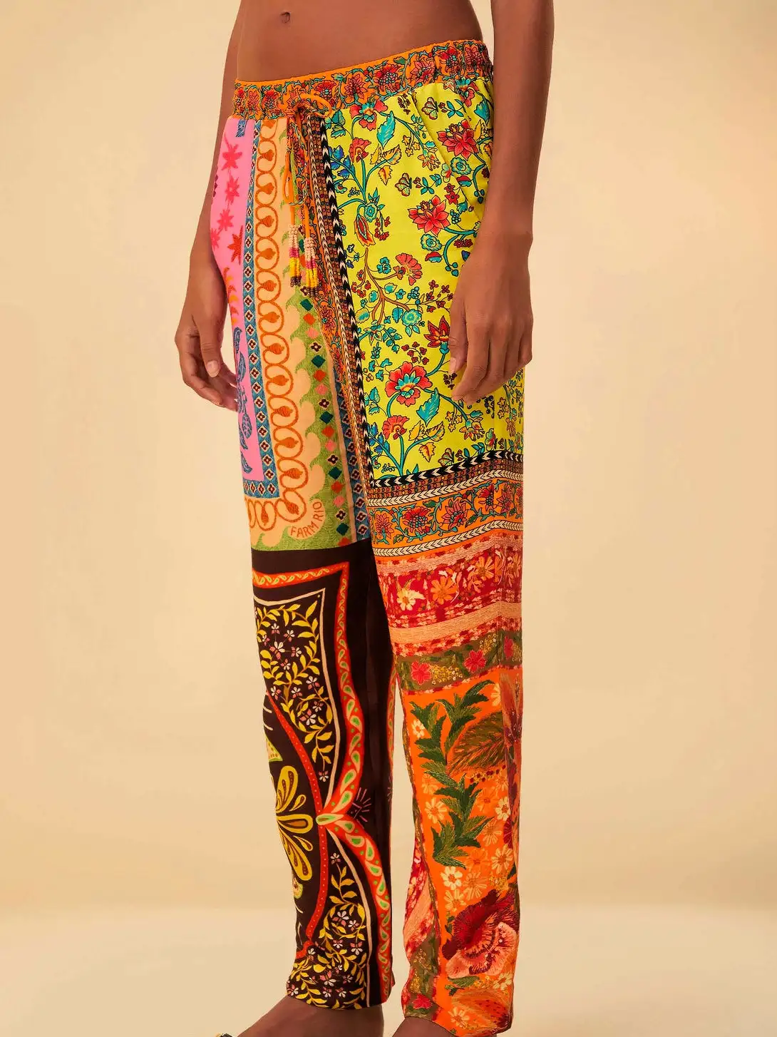 Pantalones con bufandas mixtas multicolores - Imagen 2