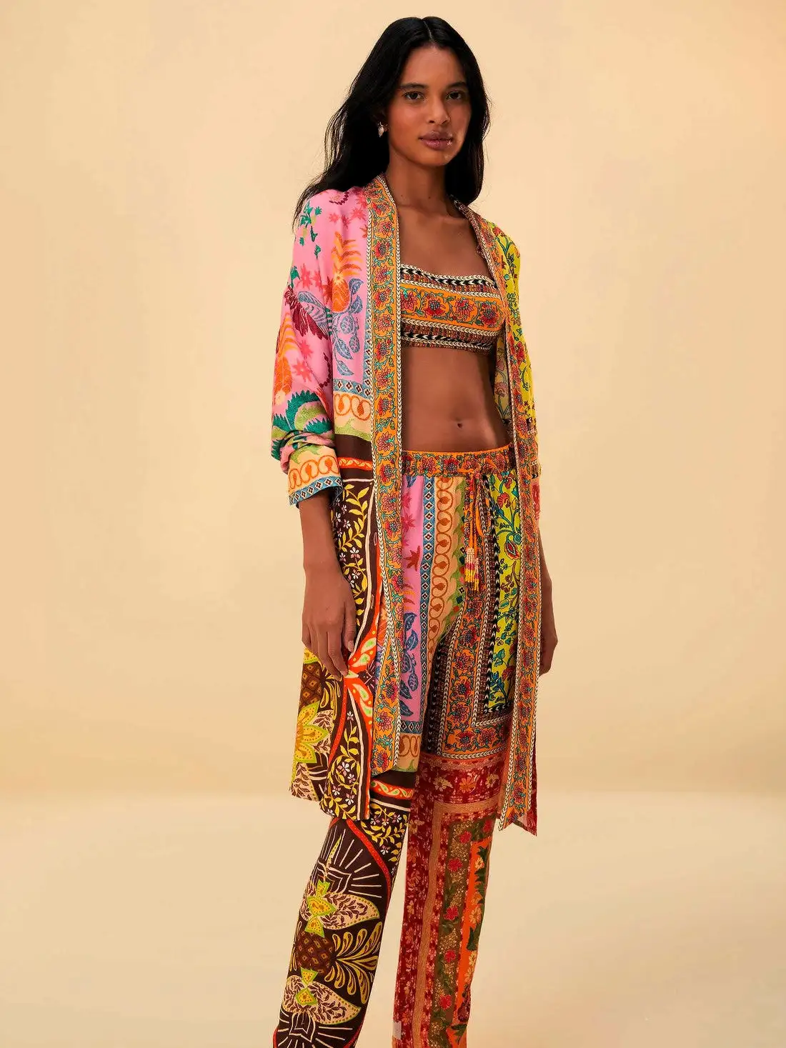 Pantalones con bufandas mixtas multicolores - Imagen 4