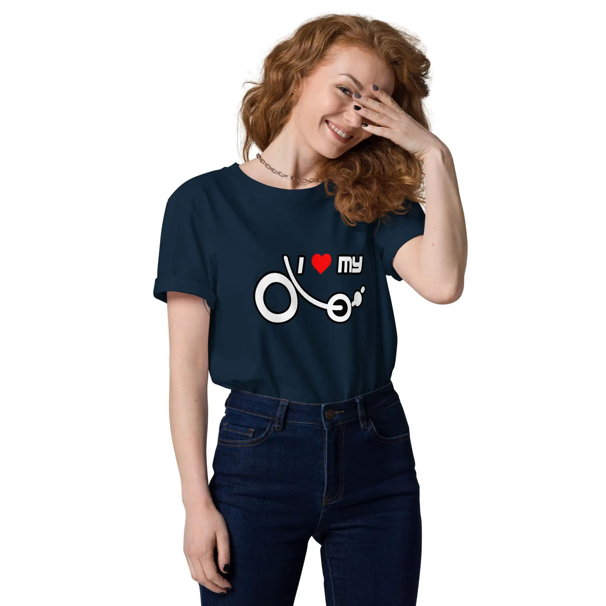 Camiseta 'I love my recumbent' (algodón orgánico, unisex) - Imagen 3