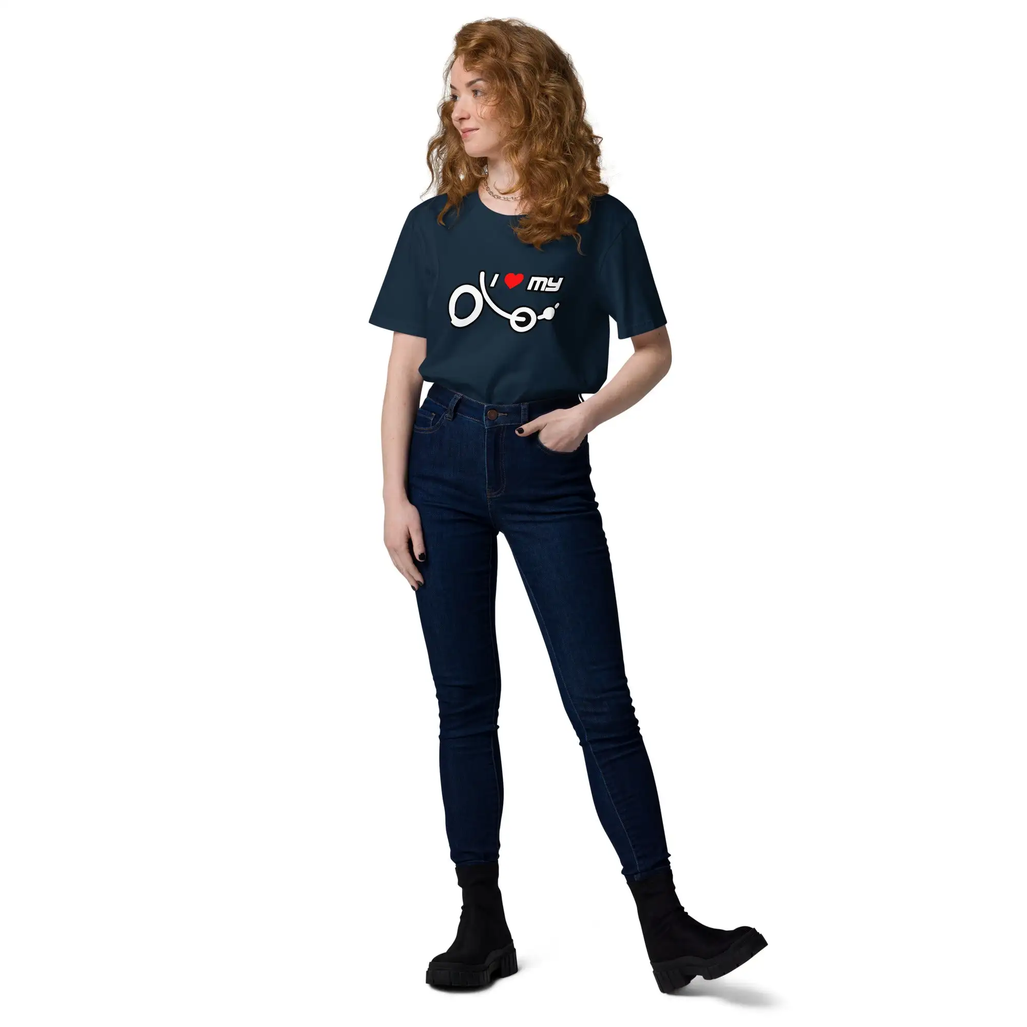 Camiseta 'I love my recumbent' (algodón orgánico, unisex) - Imagen 4