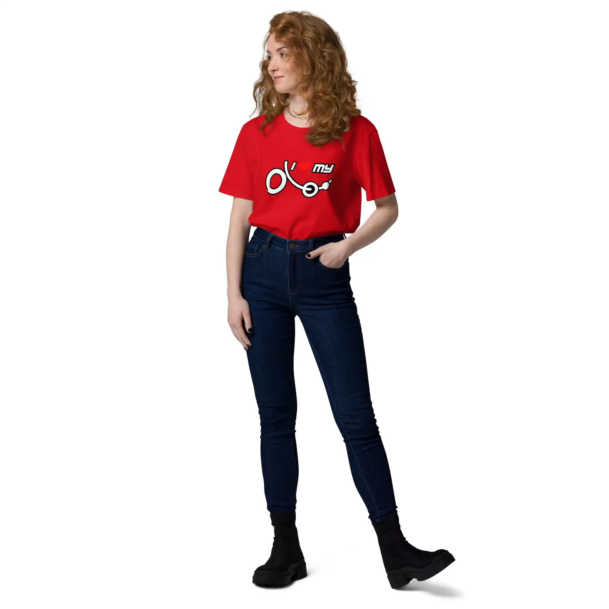 Camiseta 'I love my recumbent' (algodón orgánico, unisex) - Imagen 6