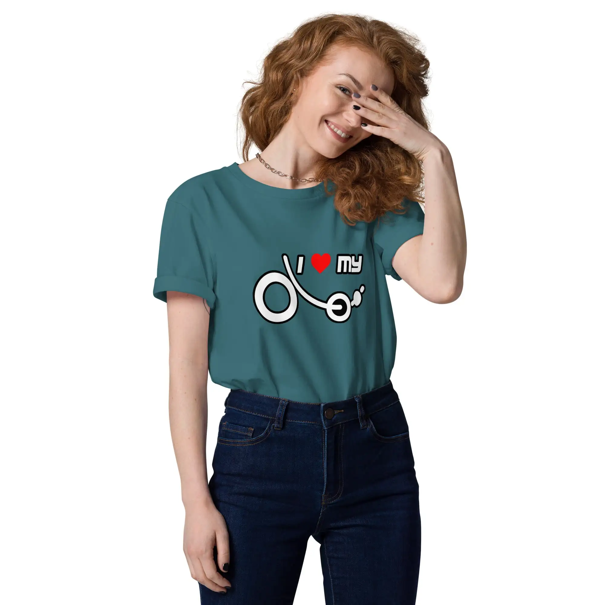 Camiseta 'I love my recumbent' (algodón orgánico, unisex) - Imagen 9