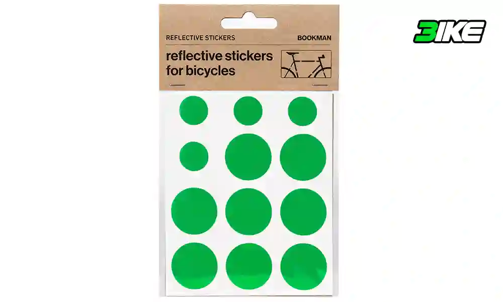 Kit de pegatinas reflectantes para bicicleta Bookman verde