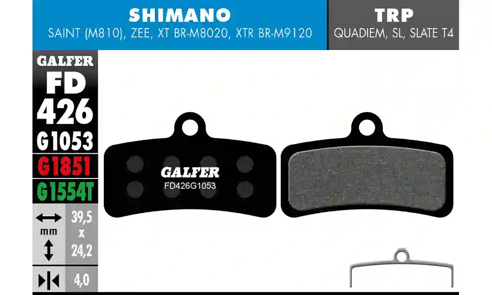 Pastillas de freno Galfer para Shimano Saint, ZEE, otros