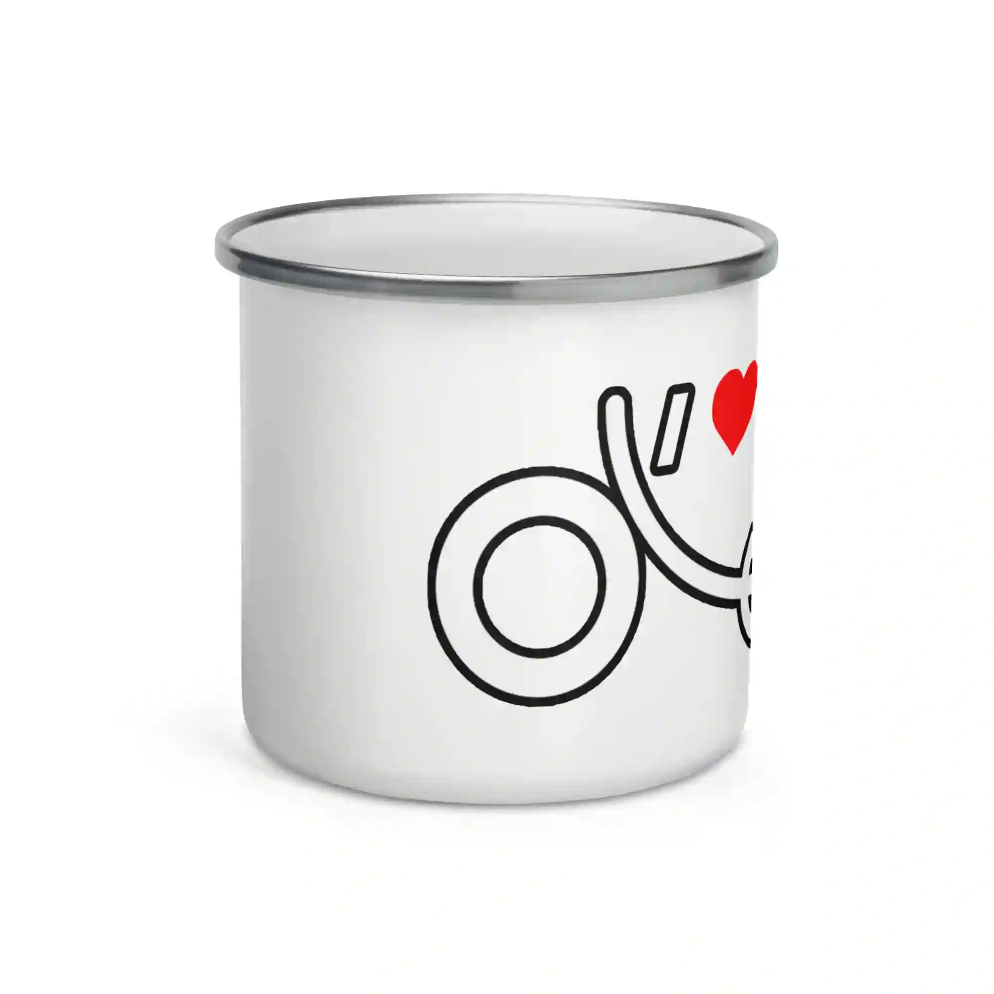 Taza esmaltada 'I love my recumbent'