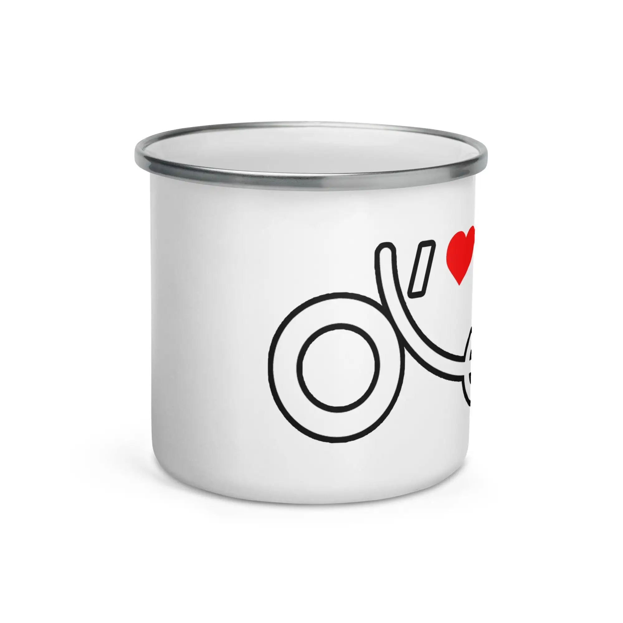 Taza esmaltada 'I love my recumbent'