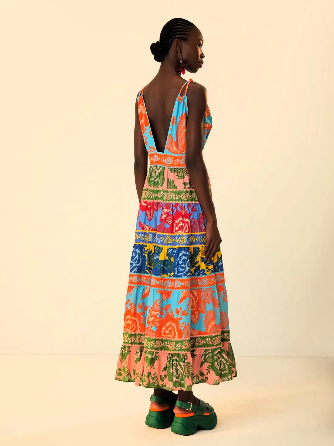 Vestido midi de jardín con encaje mixto - Imagen 5