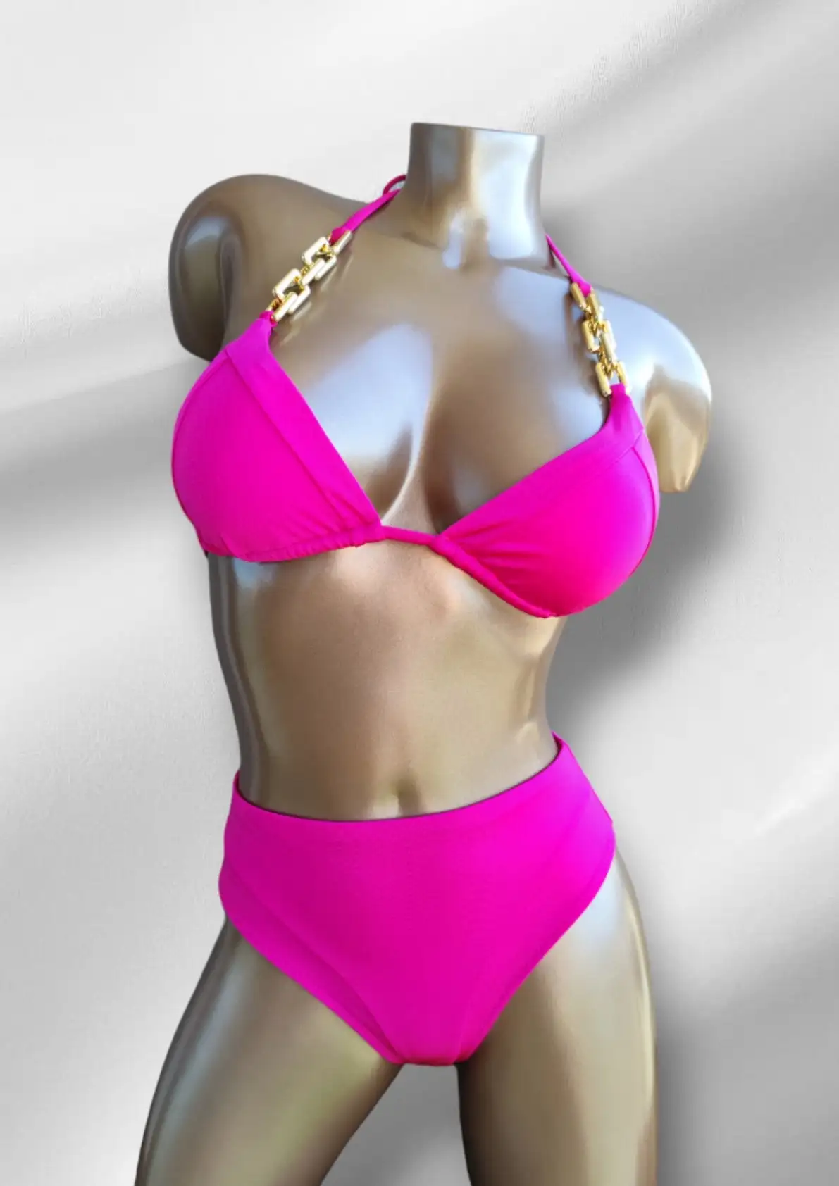 NC-0081 / Bikini con cadenas doradas - Imagen 3