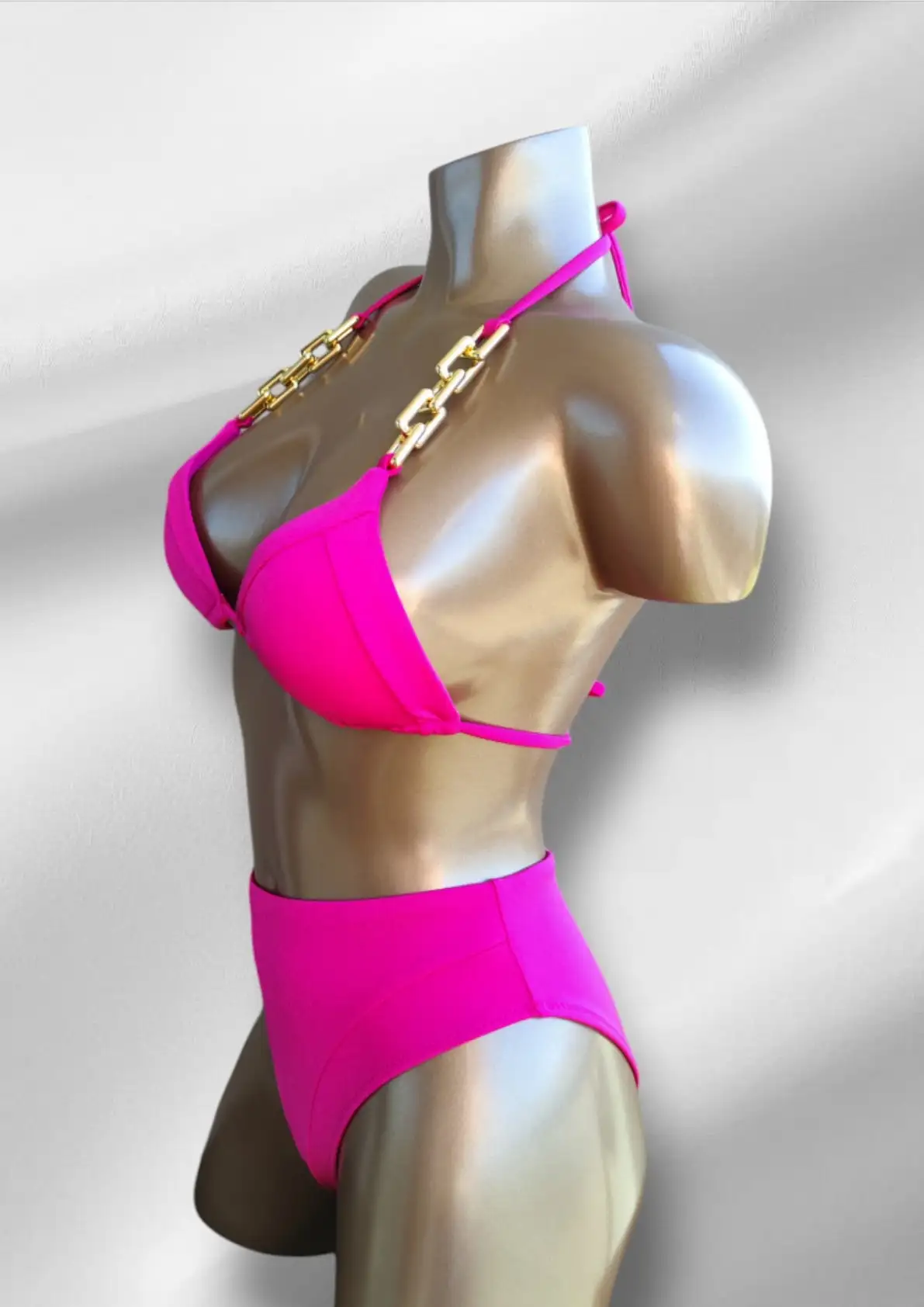 NC-0081 / Bikini con cadenas doradas - Imagen 4