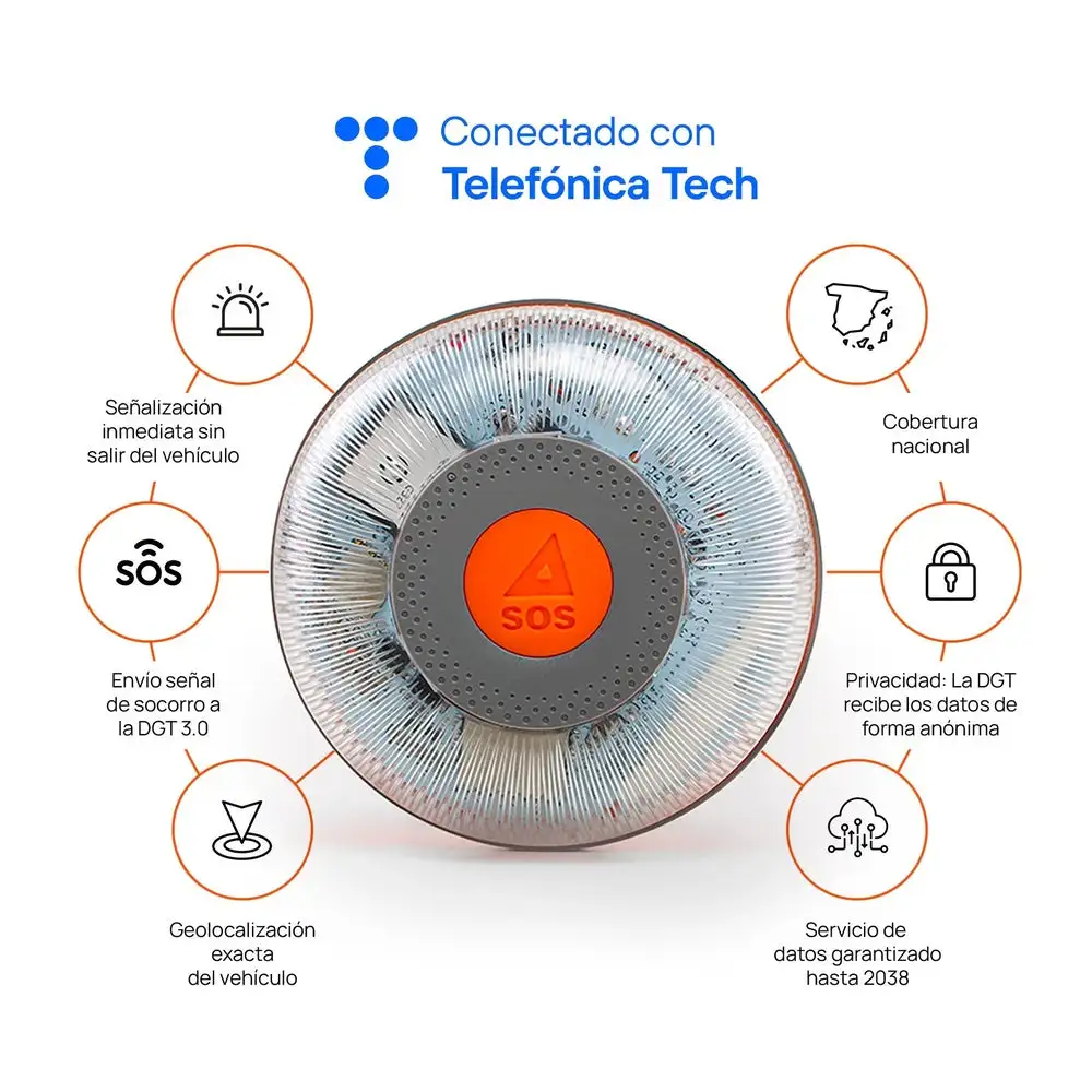FlashLED SOS Baliza Señalización V16 Conectada IoT Homologada DGT 3.0 - Imagen 3