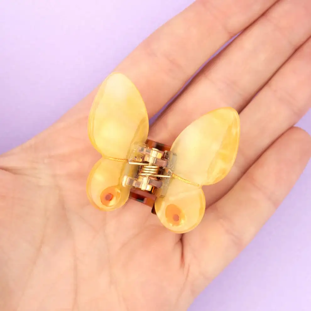 MINI GARRA PARA EL PELO MARIPOSA AMARILLA - Imagen 4