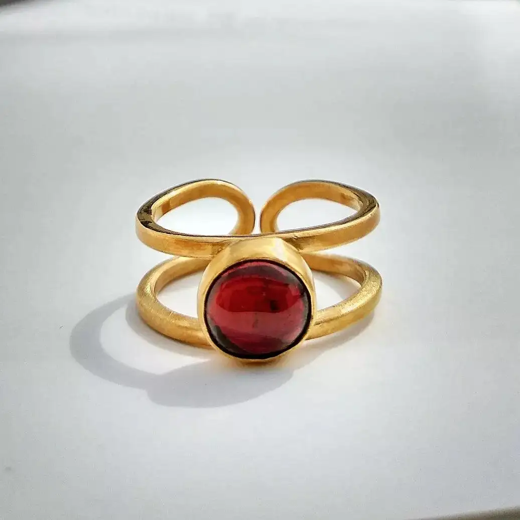 Garnet Double Thread Ring - Image 2