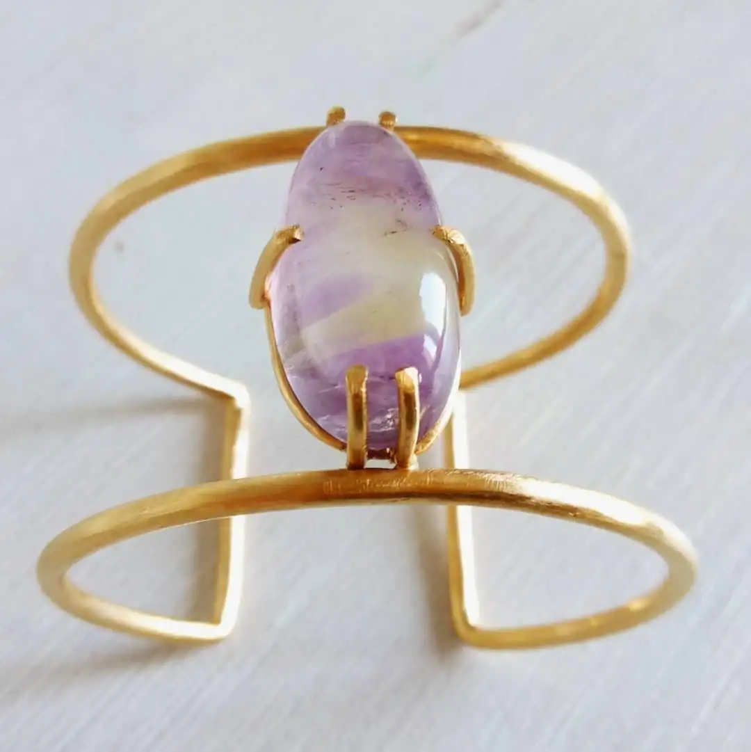 Brazalete de Hilo Doble con Ametrino de Bolivia - Imagen 2