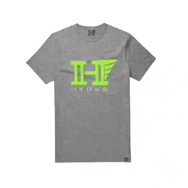 Grey Hydro T-shirt Lime logo