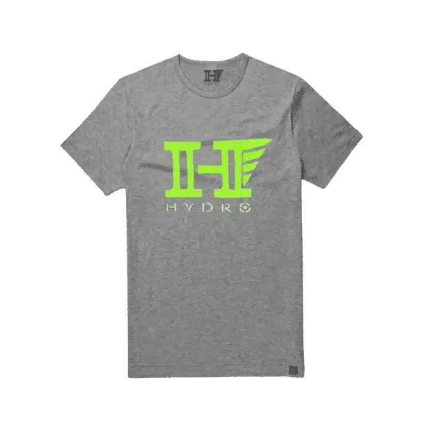 Grey Hydro T-shirt Lime logo