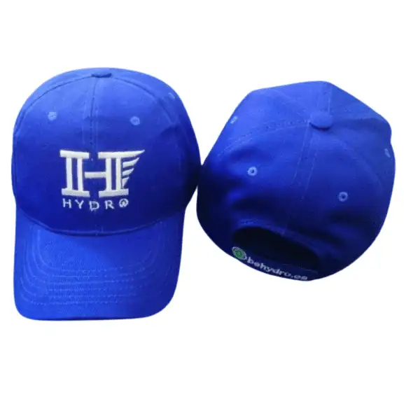 Royal Blue Unisex Hydro Baseball cap White logo - Image 2