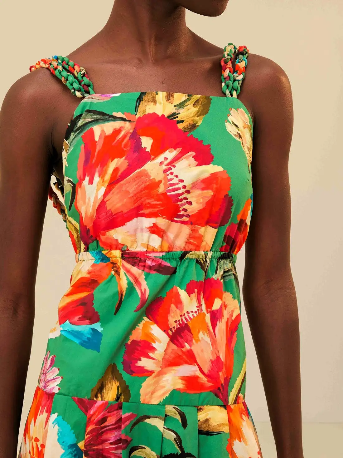Vestido midi sin mangas Tropicart verde - Imagen 3