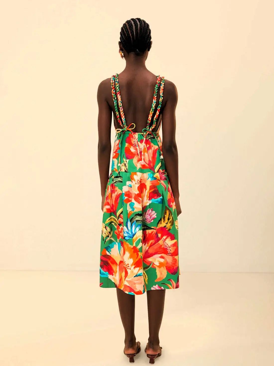 Vestido midi sin mangas Tropicart verde - Imagen 4