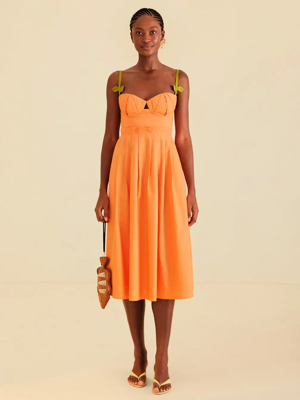 Vestido midi bicolor sin mangas