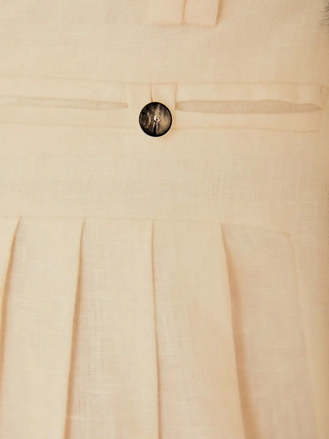 Pantalones plisados ​​de lino blancos - Imagen 5