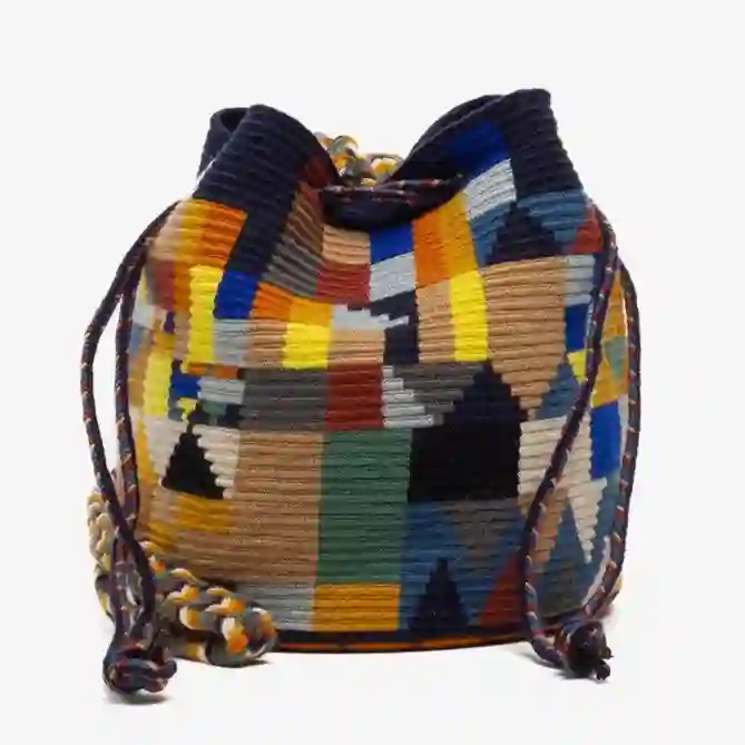 Wayuu Medio Hecho A Mano Apolo Azul