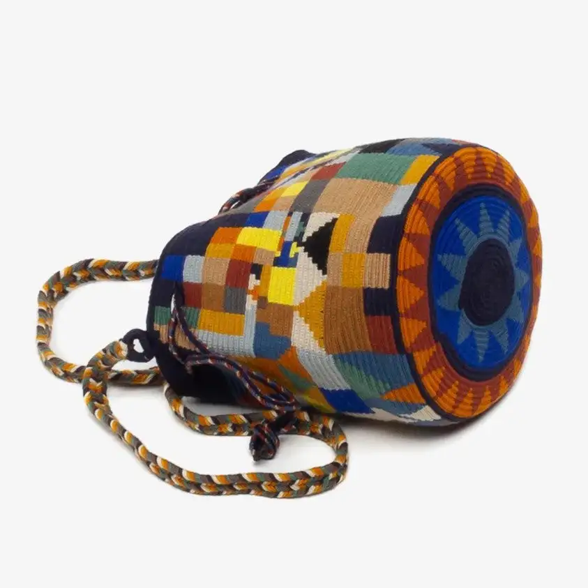 Wayuu Medio Hecho A Mano Apolo Azul - Imagen 3