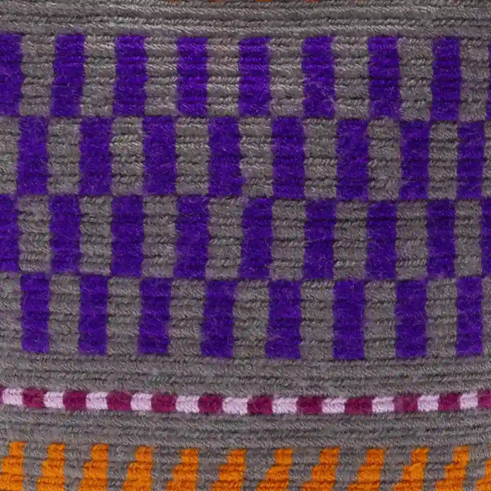 Bolso Wayuu Pequeño Hecho a Mano Anchoa Gris Oscuro
