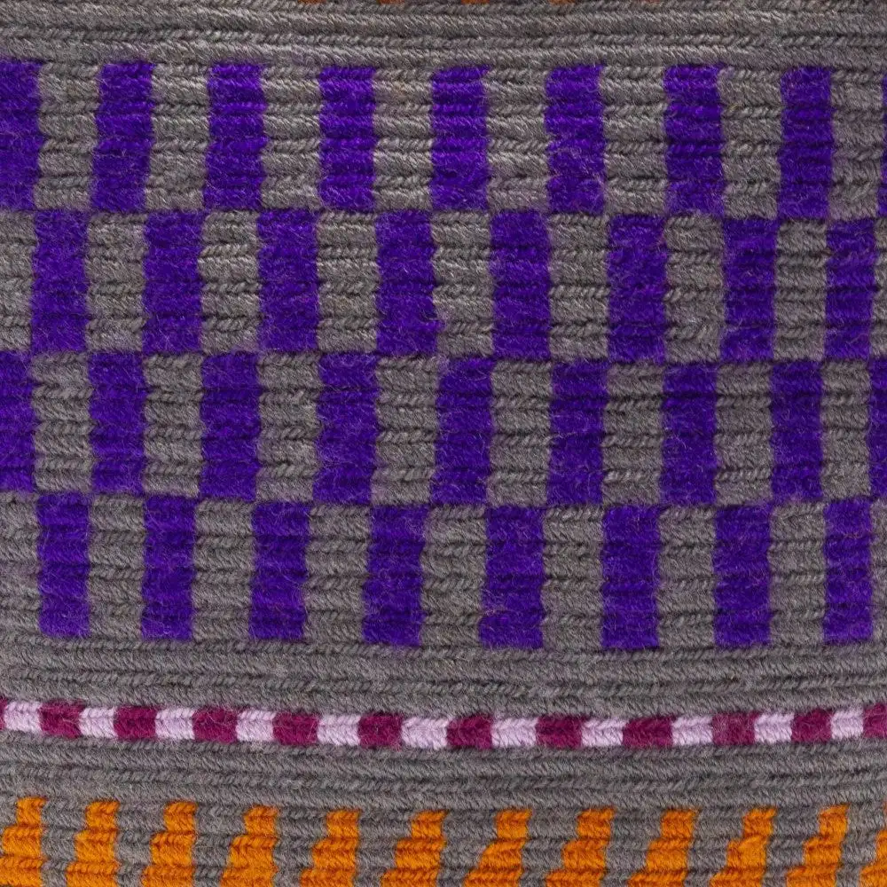 Bolso Wayuu Pequeño Hecho a Mano Anchoa Gris Oscuro