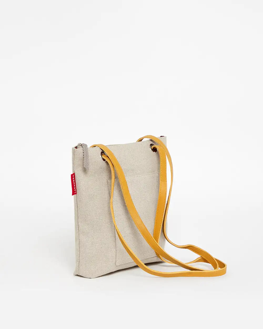 BEIGE CANVAS Mini Backpack Pocket - Image 3