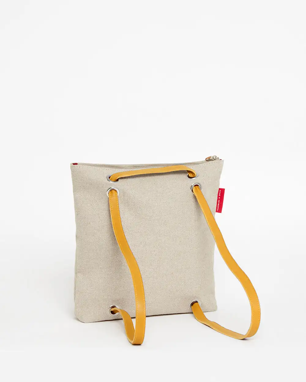 BEIGE CANVAS Mini Backpack Pocket - Image 5